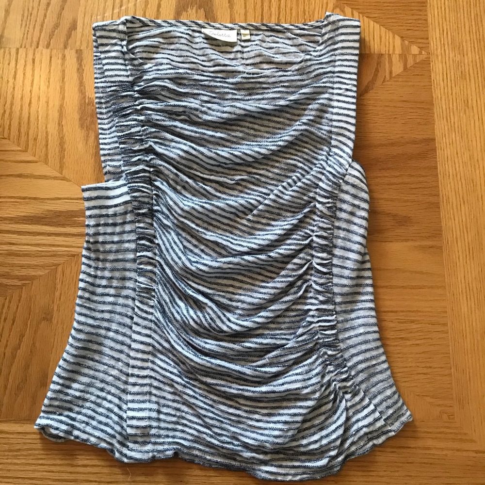 Anthropologie Deletta Striped Top with Ruching